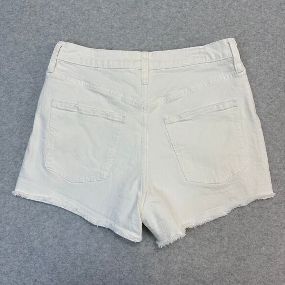 Universal Thread Jean Shorts WMNS 8R Highest Rise Shortie White Frayed Hem Denim - Picture 5 of 11